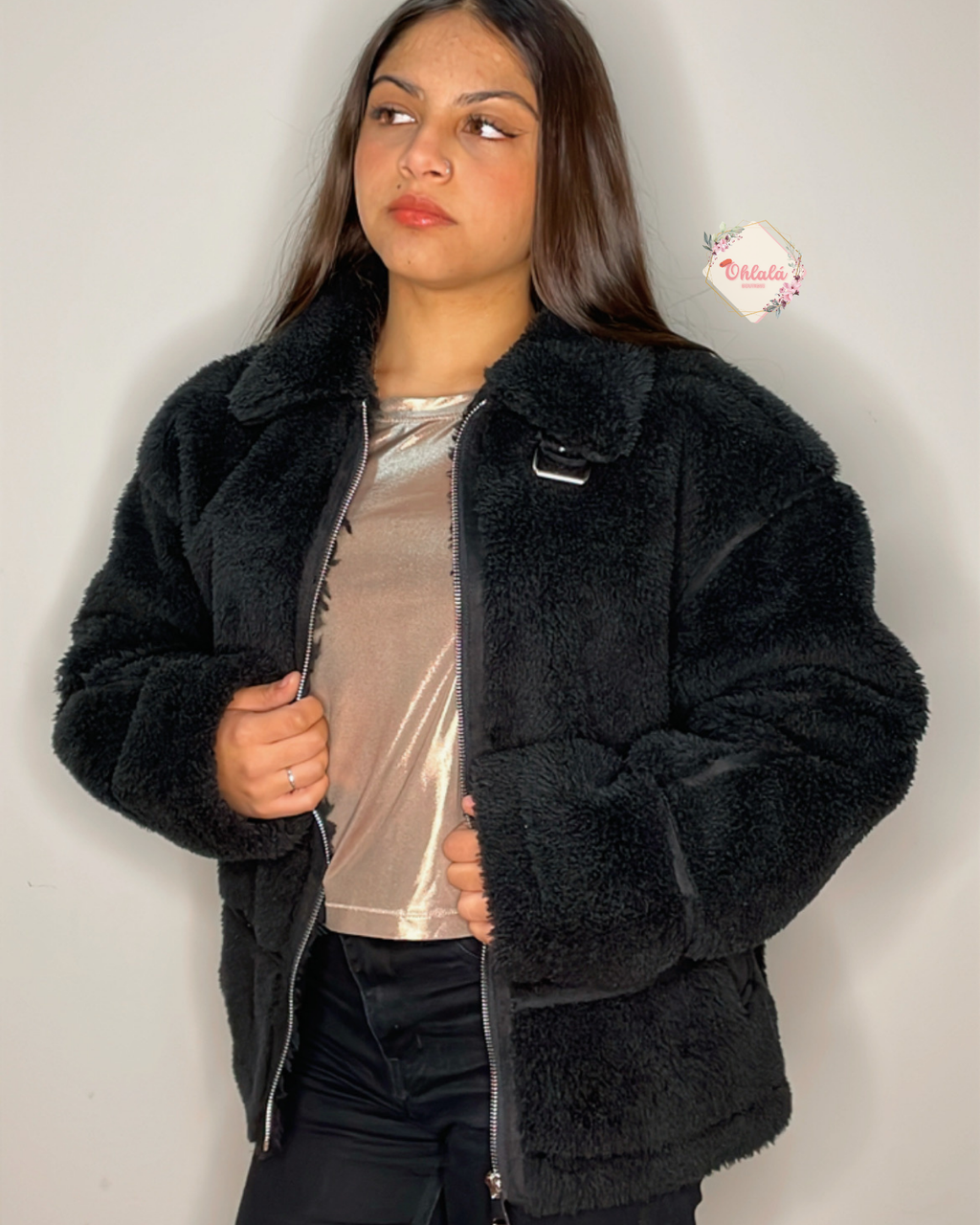 Chaqueta Teddy sherpa oversize