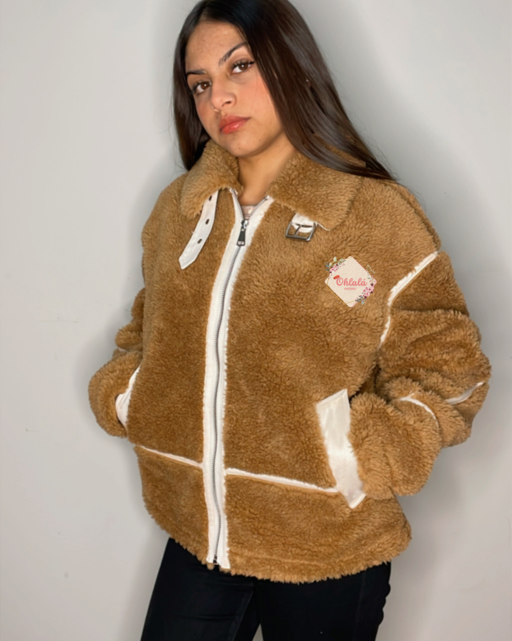 Chaqueta Teddy sherpa oversize